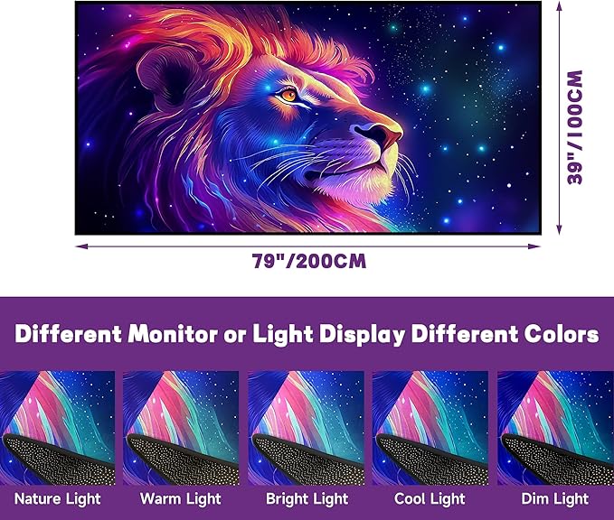 Galaxy Lion Rug 3D Fierce Lions Area Rugs for Kids Bedroom Living Room Playroom Gameroom Boys Glitter Carpet Throw Rugs Floor Mat 79 in x 39 in