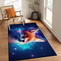 Galaxy Fox Rug 3D Cute Foxes Area Rugs for Bedroom Living Room Playroom Boys Kids Cartoon Colorful Carpet Glitter Stars Throw Rugs Floor Mat 59 in x 39 in