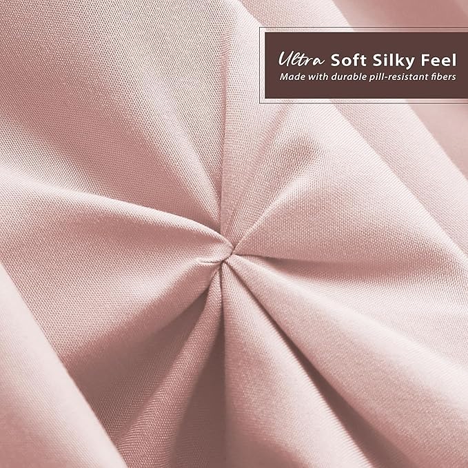 Nestl Blush Pink Bed Skirt King Size, Pinch Pleat King Bed Skirt, 14" Inch Drop King Bedskirt, Hotel Quality Blush Pink Bed Skirts, Premium Microfiber Bedskirt for King Bed, Blush Pink King Bed Skirt