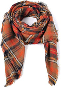 American Trends Women's Cozy Warm Winter Fall Blanket Scarf Stylish Soft Chunky Checked Giant Scarves Shawls