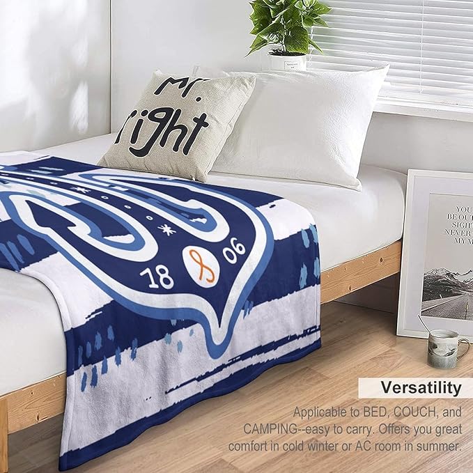 Nautical Anchor Blanket Modern Cartoon Anchor Ocean Adventure Blue White Soft Cozy Lightweight Throw Blanket for Kids Boys Men Bedroom Living Room Dorm Chair Sofa Travel 60x80in