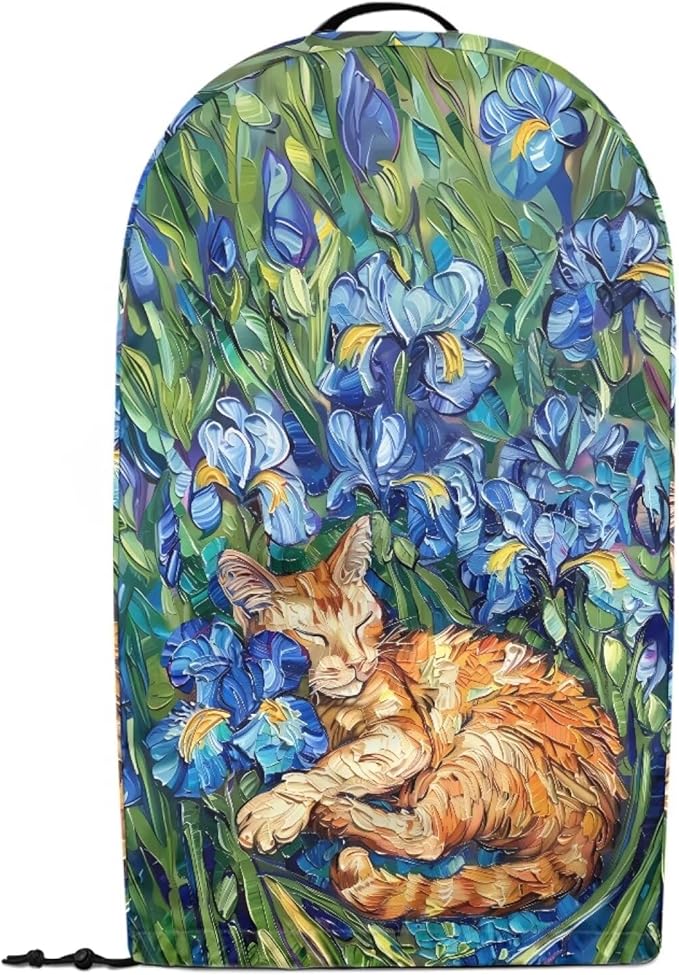 Irises Orange Cats Blender Cover Dust Proof Small Appliance Cover Foldable Dust Cover Kitchen Decorations for Blender Food Processor Juicer Blue Flowers Patterns