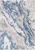 SAFAVIEH Horizon Shag Collection Accent Rug - 2' x 3', Grey & Blue, Non-Shedding & Easy Care, 2-inch Thick Ideal for High Traffic Areas in Entryway, Living Room, Bedroom (HZN890G)