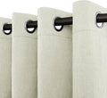 Easy-Going Linen Look Blackout Curtain Grommet Window Curtain Drapes for Bedroom, Living Room Thermal Insulated Room Darkening (2 Panels, 52x63 inch, Beige)