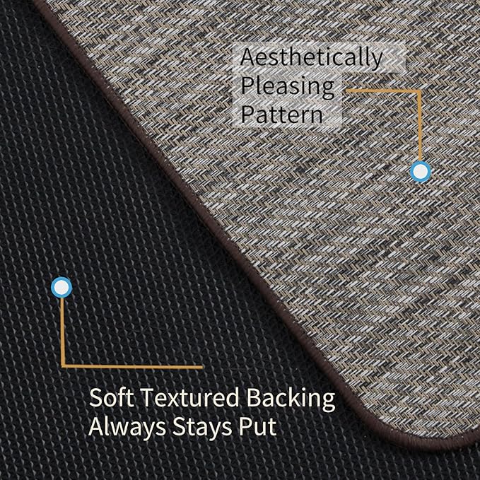 Chair Mat for Hardwood & Tile Floor, 47" x 60" Heavy Duty Office Chair Mat for Rolling Chairs, Anti Slip, Non-Curve, Floor Protector for Home Office, Gray Brown