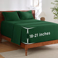 Bedsure Deep Pocket Queen Sheets Set - Fits Mattresses Up to 21 Inches Thick - 4 Piece GentleSoft Bed Sheets, Moisture Wicking, Soft & Cooling Bedsheet & Pillowcases, Easy & Secure Fit, Emerald Green