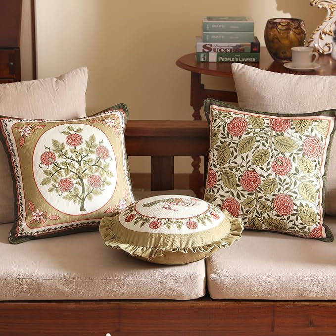 Rectangle Throw Pillow Covers Pack of 2,Velvet Farmhouse with Birds Pattern Pillowcases,Decor Long Lumbar Pillows Cushion Covers for Couch Sofa Bed Car Chair,12"x28"