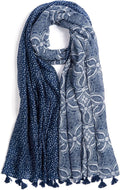 Scarf for Women Lightweight Soft Floral Leopard Printed Scarves Fall Winter Fashion Shawl Wrap with Fringe
