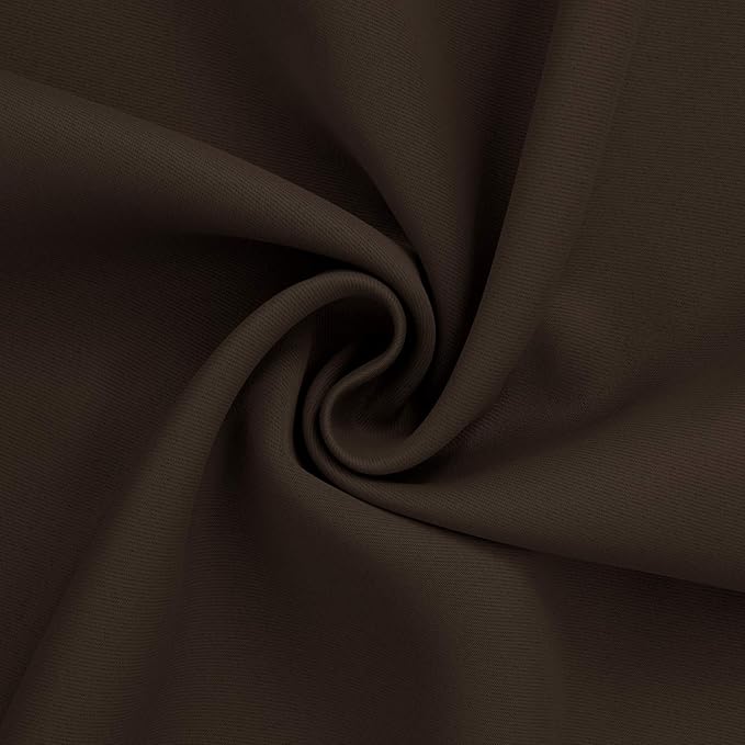BGment Brown Blackout Curtains 48 Inches Long for Bedroom - Chocolate Short Thermal Insulated Drapes with Rod Pocket Room Darkening Privacy for Living Room Kitchen Bathroom, 42 x 48 Inch, 2 Panels