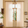 MAIHER 80 Inch Length Pink Pinch Pleat Sheer Curtains Lightweight Light Filtering Pleated Drapes with Adjustable Hooks for Dining Room Patio Door, Soft Pink, 42" W x 80" L, 2 Panels