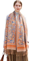 Wander Agio Warm Fashion Scarf Long Shawl Large Blanket Winter Wraps Scarves for Women Cashmere Jacquard Vintage Paisley