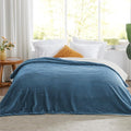 Sherpa Blankets Queen Size - Fleece Queen Blanket for Bed, Soft and Warm Throw Blanket for Winter, 90" x 90", Washed Blue