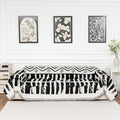 MEETSKY Boho Couch Cover Sofa Covers for Dogs, Couch Cover for Sectional Sofa, Soft Chenille Sofa Slipcover Couch Protector for Pets Protector Furniture Covers, 71" x 118", Black