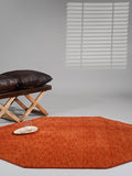 Hand Knotted Loom Wool ECO-Friendly Area Rugs - 8'x8', Octagon, Light Red Color, Solid Plain Design, High Pile Handmade Anti Skid Area Rugs for Living Room, Bed Room (L00111)