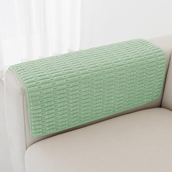 Foxdecor Couch Arm Cover Sofa Armrest Cover Armchair Covers, Anti-Slip Couch Arm Protectors Sofa Arm Covers Pack of 2pcs, (Sage Green 30x30 Inch)