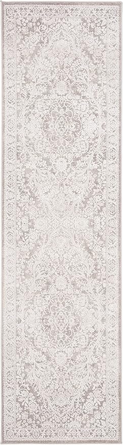 SAFAVIEH Reflection Collection Runner Rug - 2'3" x 12', Beige & Cream, Non-Shedding & Easy Cleaning, Ideal for Living Room, Bedroom (RFT668A)