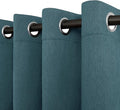 Easy-Going Linen Look Blackout Curtain 108 Inch Length Grommet Window Curtain for Bedroom, Living Room Thermal Insulated Room Darkening (Set of 2 Panels, Bluestone)