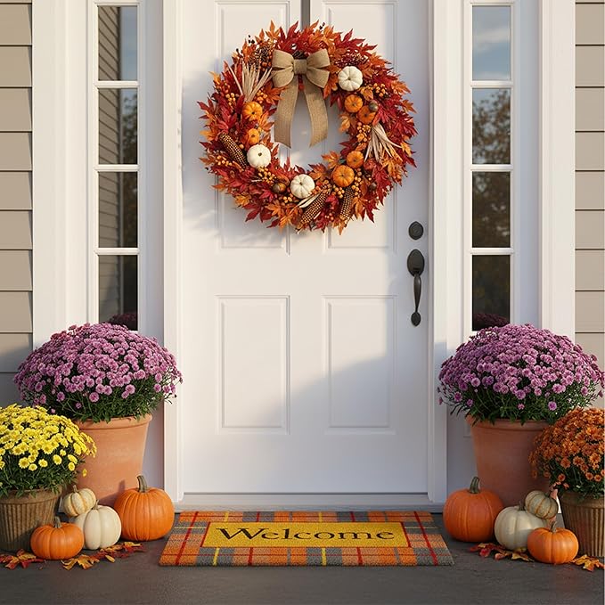 Calloway Mills Fall Plaid Doormat (Multi, 24" x 36" x 0.60")