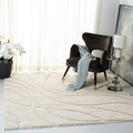SAFAVIEH Florida Shag Collection Area Rug - 3' Square, Cream & Cream, Non-Shedding & Easy Cleaning, Plush Thick Pile, Ideal for Living Room, Bedroom, Dining Space (SG471-1111)