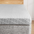 Bamboo Mattress Topper Full Size 2 Inch, Cooling Gel & Bamboo Charcoal Memory Foam Mattress Topper for Back Pain Relief, Firm Dual-Layer Foam Bed Pad with Removable Cover
