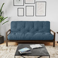 Royal Sleep Products by The Futon Factory 6 inch Foam Futon Mattress - Solid Denim Blue Cover - Queen Size - CertiPUR Certified Foams - Made in USA - Replacement Mattress - (Frame not Included)