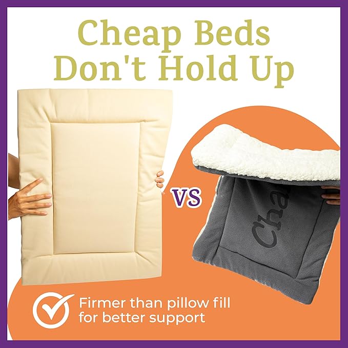 Pet Dreams Dog Crate Pad - Washable Kennel Mat, Crate Pads for Dog Cages, Non-Toxic, Flat Indoor Cat Bed, Fits iCrate 18, 24, 30, 36, 42, 48 Inches (Grey, X Small, 18")
