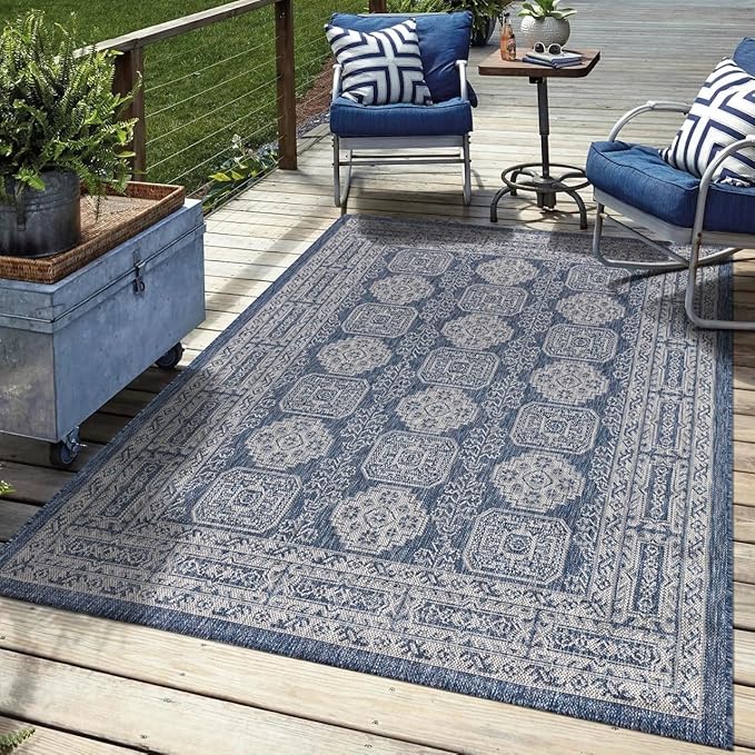 Keen Home Design Terrace Outdoor Area Rug - 10x14 Washable Indoor/Outdoor Rug for Patio, Kitchen, Balcony, Beach, Garden, Deck and Porch, Size: 10'x14'