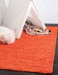 Unique Loom Solid Shag Collection Area Rug (9' x 12' Rectangle, Tiger Orange)