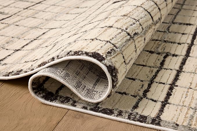 Loloi Jeremiah Brent Bleecker Collection BLE-01 Ivory/Charcoal 6'-7" x 9'-3" Area Rug