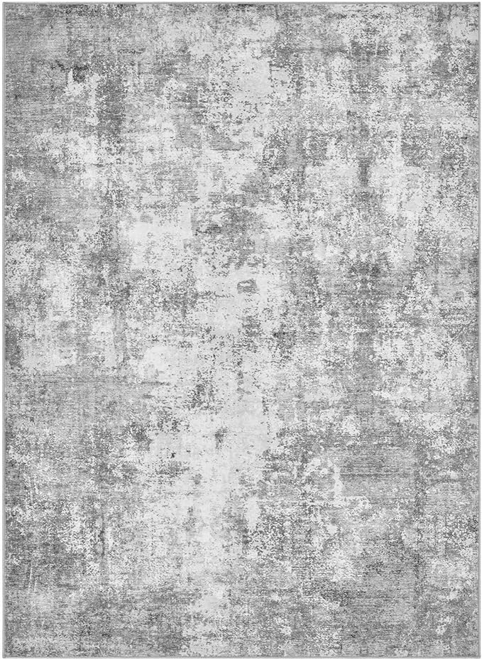 Washable 10X12 Area Rug: Modern Abstract Soft Non-Slip Indoor Rugs - Low Pile Stain Resistant Foldable Rug for Living Room Bedroom Dining Room Playroom Office(Grey,10'x12')