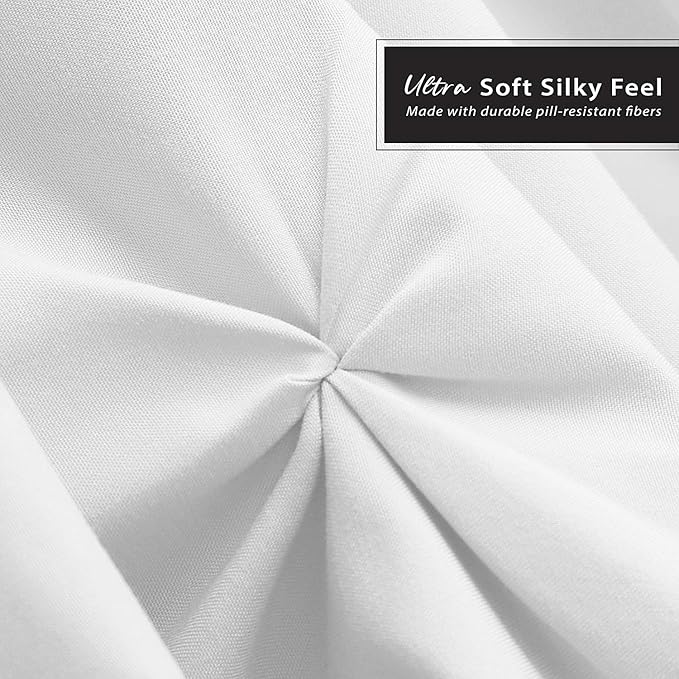 Nestl White Bed Skirt Full Size, Pinch Pleat Full Bed Skirt, 14" Inch Drop Full Bedskirt, Hotel Quality White Bed Skirts, Premium Microfiber Bedskirt for Full Bed, White Full Bed Skirt