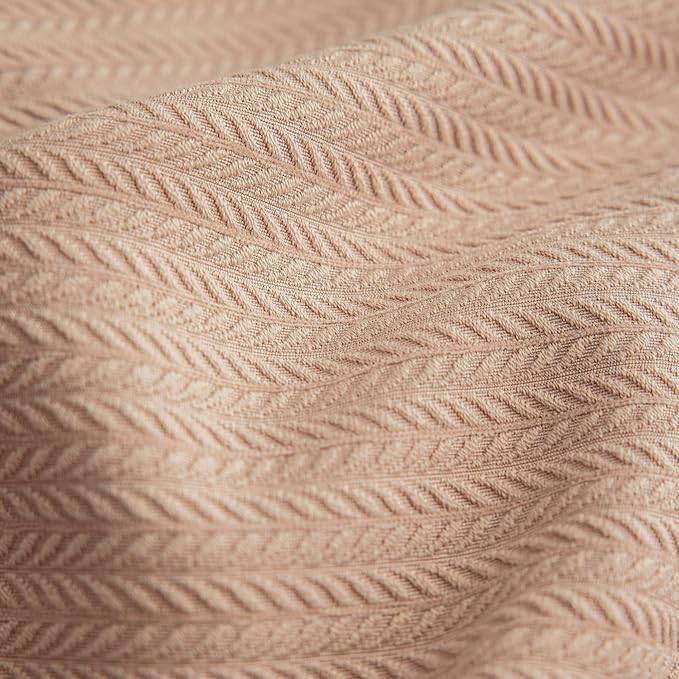 Set of 2 Cozy Striped Herringbone Flange Throw Pillow Covers, Aesthetic Embossed Pattern Pillow Covers for Couch and Bed - 18"x18", Melon