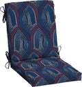 Arden Outdoor Dining Chair Cushion, 20 in x 20 in, Patio Cushion for Patio, Dining, or Rocking Chairs, Sapphire Liberty Mosaic