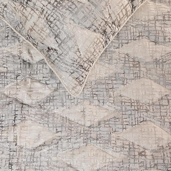 The HomeCentric King Queen Twin Grey Decorative CA King 86"x18" Bed Runner Without Pillow Cover, Quilted Bed Scarf on Jacquard Fabric - Graphitti Grey