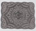 Montgomery Ward Decorative Cotton Sham, Scrolled Design, Luxurious Scallop Chenille Sham (Slate, Standard)