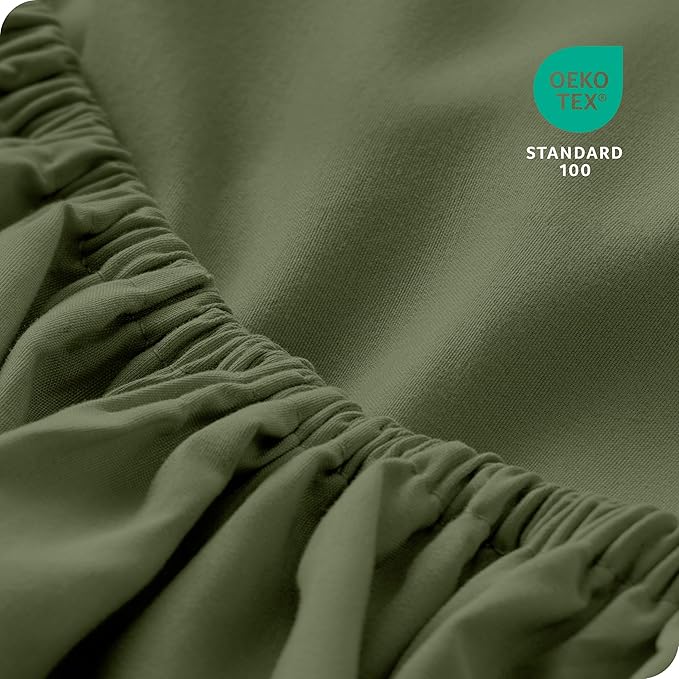 Bare Home 2-Pack Fitted Bottom Sheets Short Queen - Premium 1800 Ultra-Soft Wrinkle Resistant Microfiber - Deep Pocket (Short Queen, Cypress)