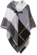 Moss Rose Women's Travel Plaid Shawl Wrap Open Front Poncho Cape for Fall Winter