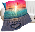 Ocean Beach Blanket - Love Gifts for Women & Men, Soft Warm Cozy Fleece Throw Blanket for Kids & Adults, 60"x80"