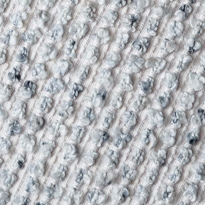 Striped Throw Pillow Covers 22x22 Set of 2 Blue Textured Boucle Chic Morden Boho Accent Farmhouse Square Decorative Couch Pillow Covers for Home Decor Bed Sofa Living Room