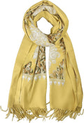 Urban CoCo Women's Embroidered Tassel Long Shawl Oversize Scarf Wraps for Women
