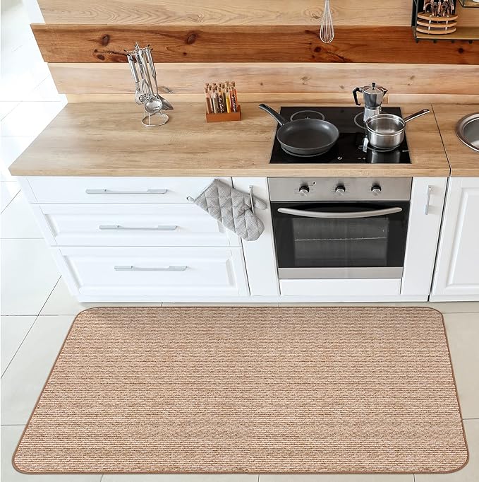 House, Home and More Skid-Resistant Carpet Indoor Area Rug Floor Mat - Praline Brown - 2 Ft X 3 Ft - Non Slip Rubber Backing, Stain Resistant, Dog Friendly, Living Room Bedroom Kitchen Entryway