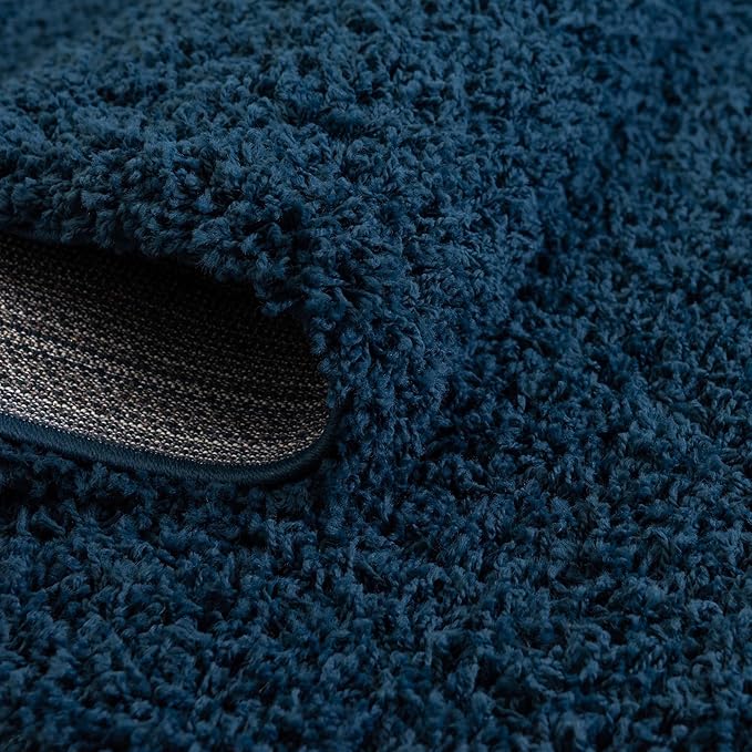 Unique Loom Solid Shag Collection Area Rug (8' Octagon, Sapphire Blue/ Navy Blue)