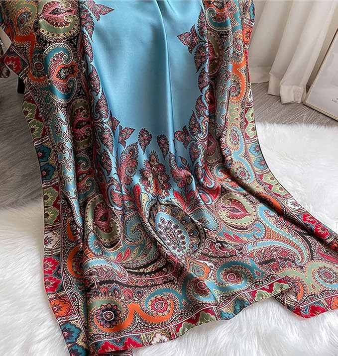 Fashion Scarves Scarf 100% Silk Feeling Scarf Silk Like Scarves Long Lightweight Sunscreen Shawls for Women