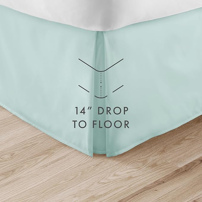Linen Market Bed Skirt - Ultra Soft Microfiber - Easy Fit with 14 Inch Tailored Drop - Hotel Quality, Shrinkage & Fade Resistant - Bed Cover - Twin XL Bed Skirts - Bedroom Décor - (Twin XL, Aqua)