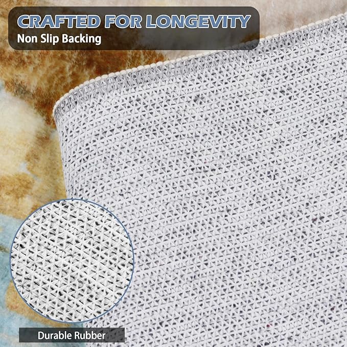 Runner Rug Washable 3x80 FT, Non Slip Rubber Backing Abstract Carpet, Soft Area Rugs for Bedroom Kitchen Hallway Entryway Bathroom, Customized
