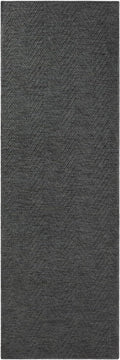 TOWN & COUNTRY BASICS Pax Herringbone Textured Solid Everwash® Washable Area Rug, Low Pile, Non-Slip Backing, Easy Clean Pet & Family Friendly Rug, Dark Grey, 2'5"x5'11"