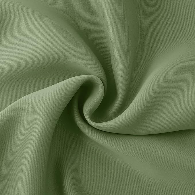 BGment Olive Green Blackout Kitchen Curtains 36 Inches Long - Short Half Drapes with Rod Pocket Privacy for Cafe Bathroom Windows, 34 x 36 Inch, 2 Panels