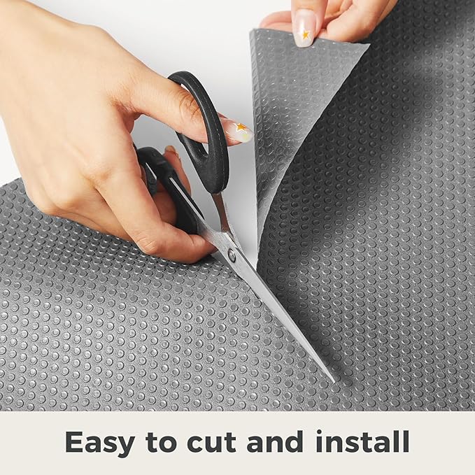 100% EVA Shelf Liner for Kitchen Cabinet, 18" x 240" Drawer Liners Non Adhesive Non Slip Waterproof Plastic Paper, Dresser Pantry Bathroom Refrigerator Protector, Grey