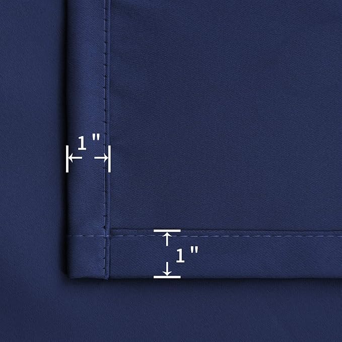 BGment Rod Pocket Blackout Curtains for Bedroom - Thermal Insulated Room Darkening Curtain for Living Room, 52 x 63 Inch, 2 Panels, Navy Blue