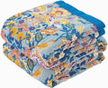 Blue Orange Fall Blanket 60"x 80" Boho Throw Blankets for Couch Bed Chair, 100% Cotton Quilts Warm Soft Blanket Muslin Bed Blankets Home Decor Farmhouse Warm Throws Gifts for Women Mom